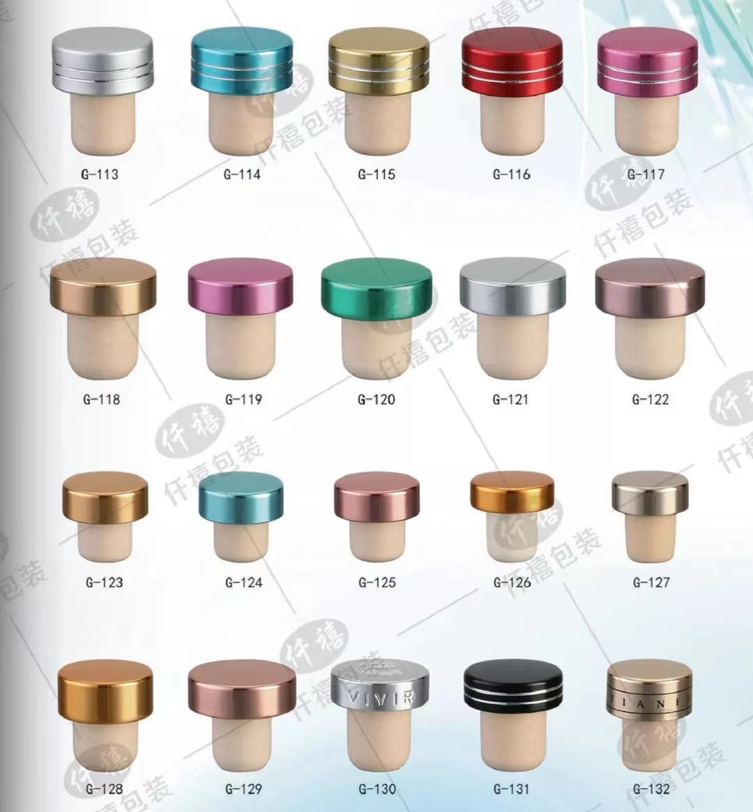 Aluminum T-caps on cork body G-113 to G-132