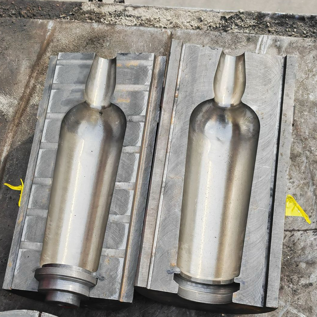 CNC machined blow mould halves, fresh off the machine